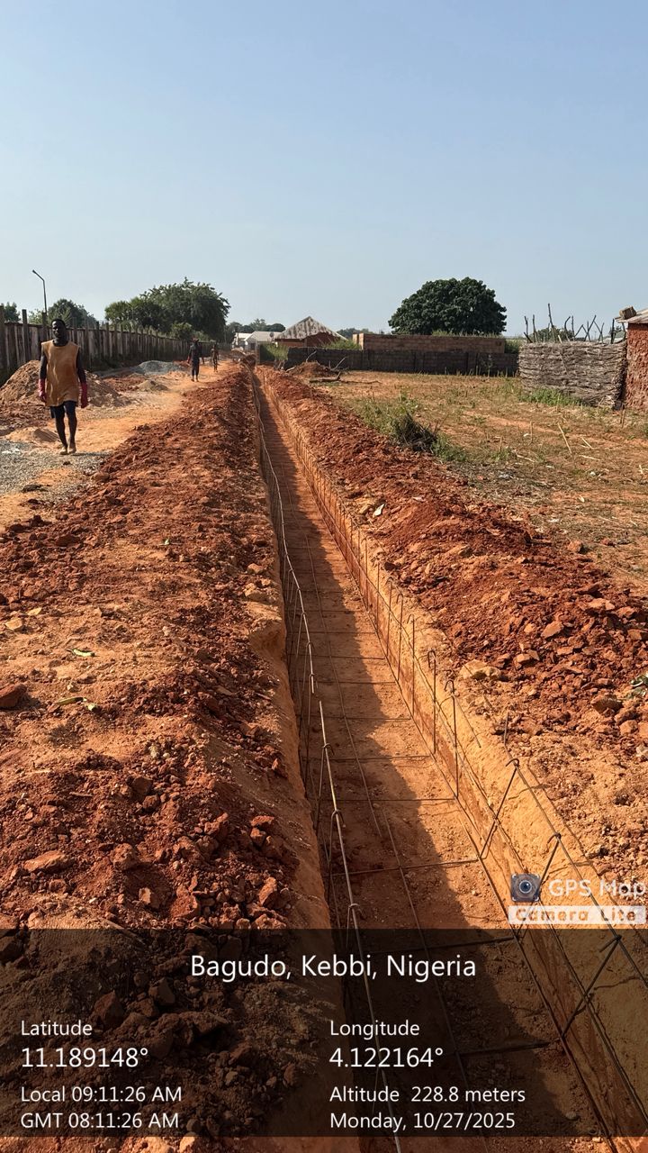 Kaoje, Kebbi State — drainage trench with reinforcement