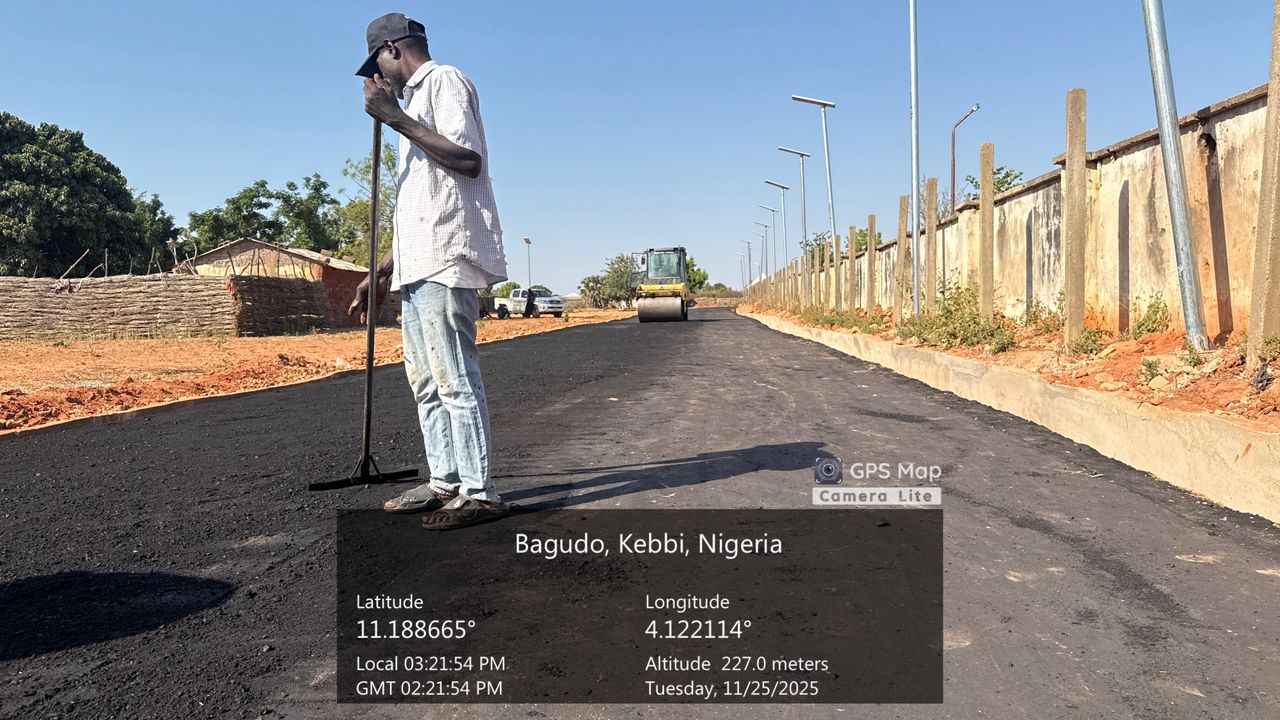 Kaoje, Kebbi State — asphalt laying and compaction